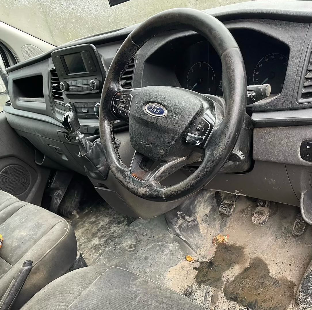 Car interior before detailing